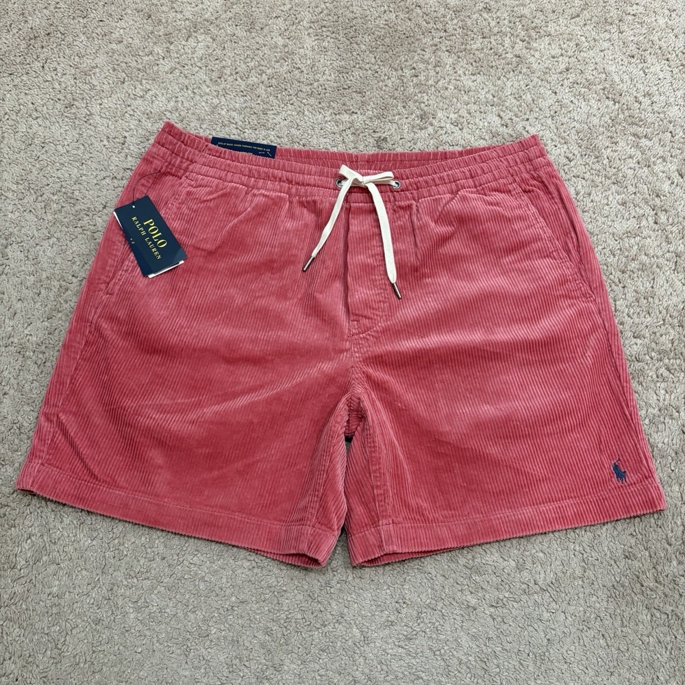 Polo Ralph Lauren Corduroy Shorts Men's Large Classic Fit Red Prepster NEW NWT